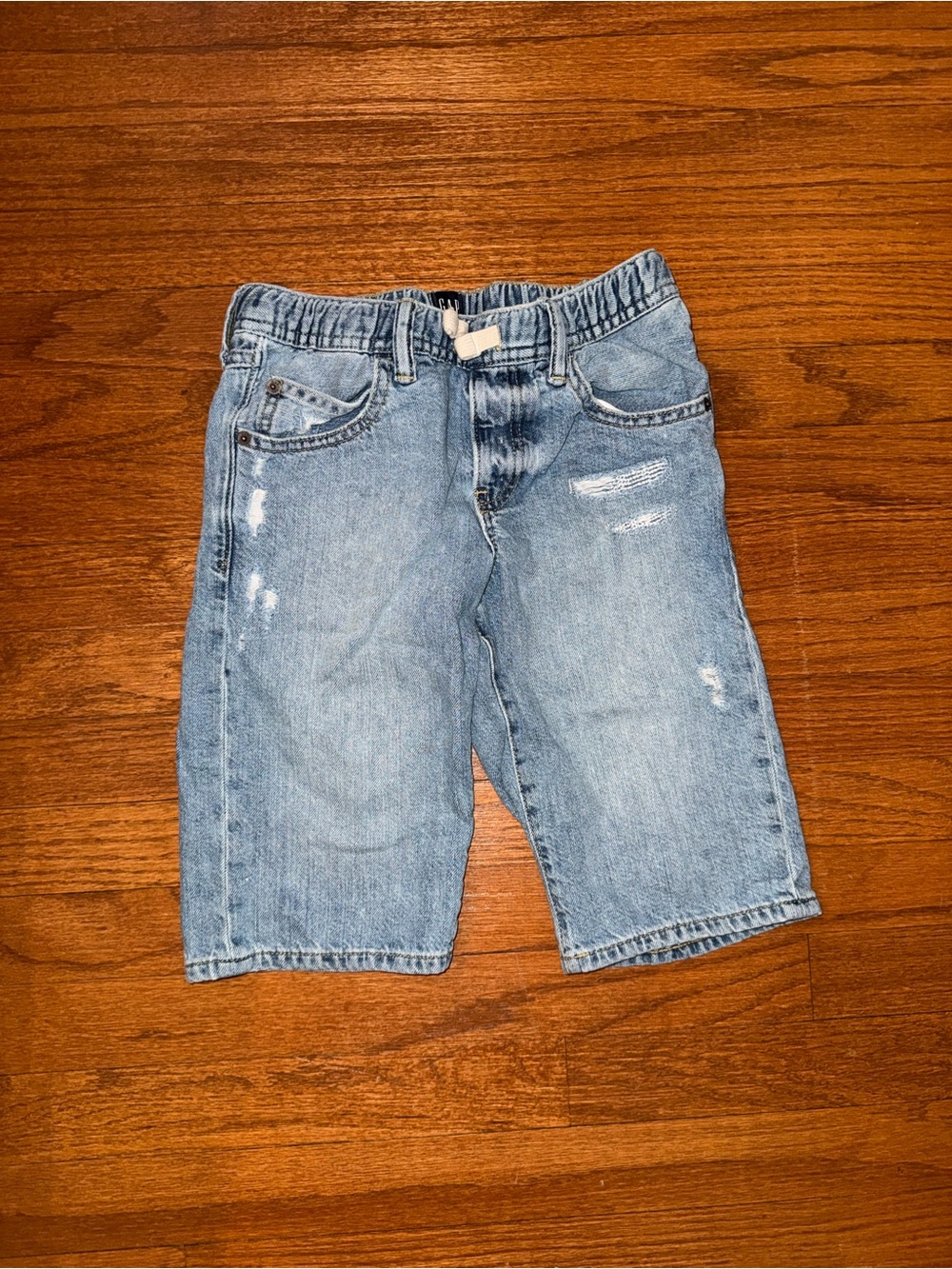 GAP Light Blue Denim Elastic Waist Kids Shorts